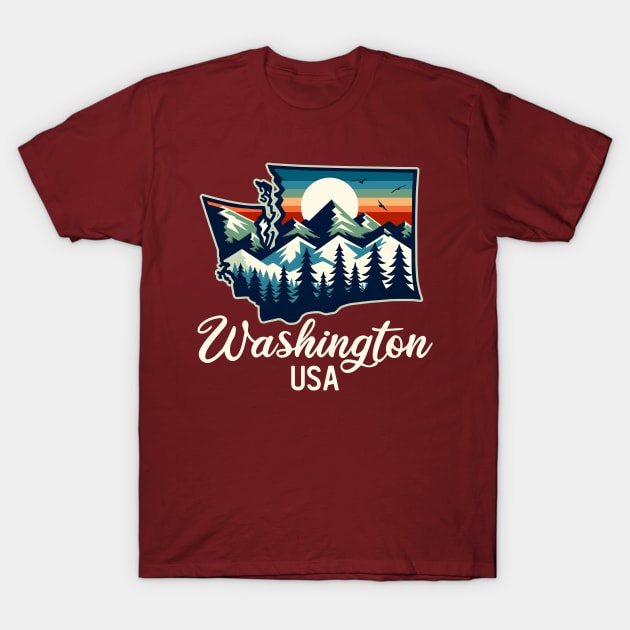 Washington State USA Outdoors T-Shirt by DetourShirts